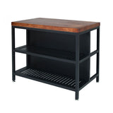 Industrial Stationary Kitchen Island table Wood Rectangular Kitchen Island table