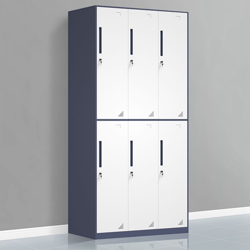 Moderne Stahlgarderobe Kabinett weiß und grauer Kleiderschrank Armoire