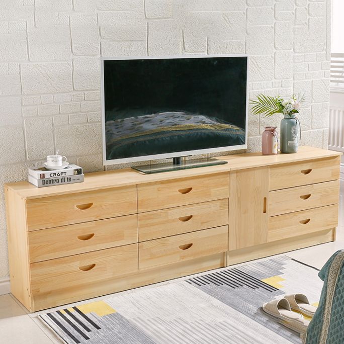Stand de style Scandinave Stand Pine Wood Open Console TV de stockage fermé