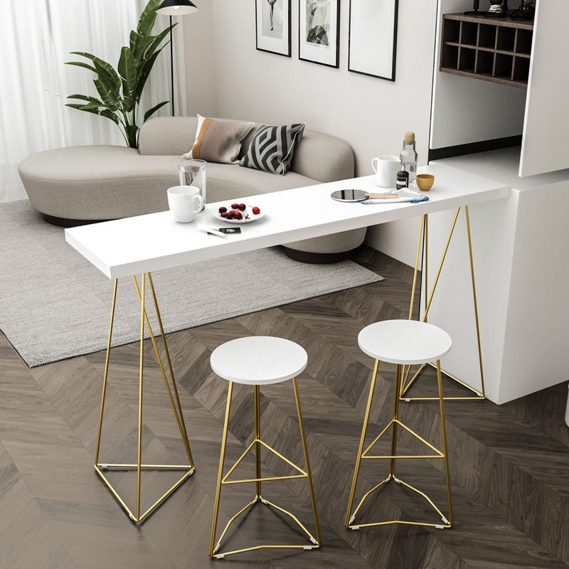 Glam-Pub-Tischset mit Metallrahmen und Holzplatte, 1/2/3-teiliges Bar-Set mit mattem Finish für zu Hause