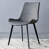PU Leather Dining Chairs Industrial Style Parsons Armless Chair
