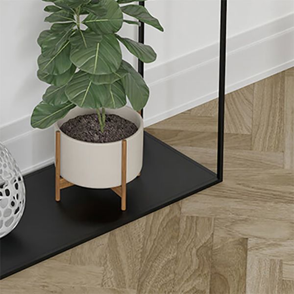 Modern Rectangular Console Table Metal Console Sofa Table in Black