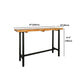 Solid Wood Top Rectangular Bar Table Industrial Pub Table with Trestle Base