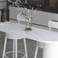 Stone Indoor Glam Bar Dining Table Iron Bistro Table with Double Pedestal Clearhalo 'Bar Furniture' 'Bar Tables' 'bar_tables' 'furn' 'furn_bar_tables' 'Furniture' 'furniture_bar_tables' 'Kitchen & Dining Furniture' 'kitchen&dining_furn' 'kitchen' 1200x1200_16aadea2-d44c-46d1-856c-4a9634e3de67