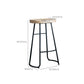 Industrial Counter Bar Stool Natural Solid Wood and Metal Saddle Seat Counter Chair
