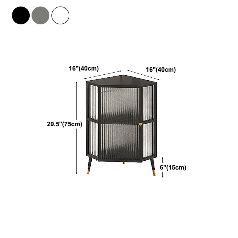 Modern Style Kitchen Server Glass Door Metal Frame Dining Server for Living Room Clearhalo 'buffet_sideboard' 'Buffets & Sideboards' 'furn' 'furn_buffet_sideboard' 'Furniture' 'furniture_buffet_sideboard' 'Kitchen & Dining Furniture' 1200x1200_16acb05b-4388-4c3d-9485-61fcfc80c484