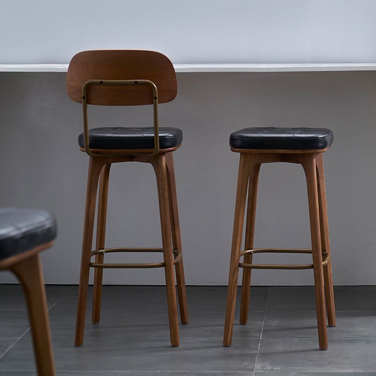 Industrial Solid Wood Bar Stools Living Room Upholstered Stool