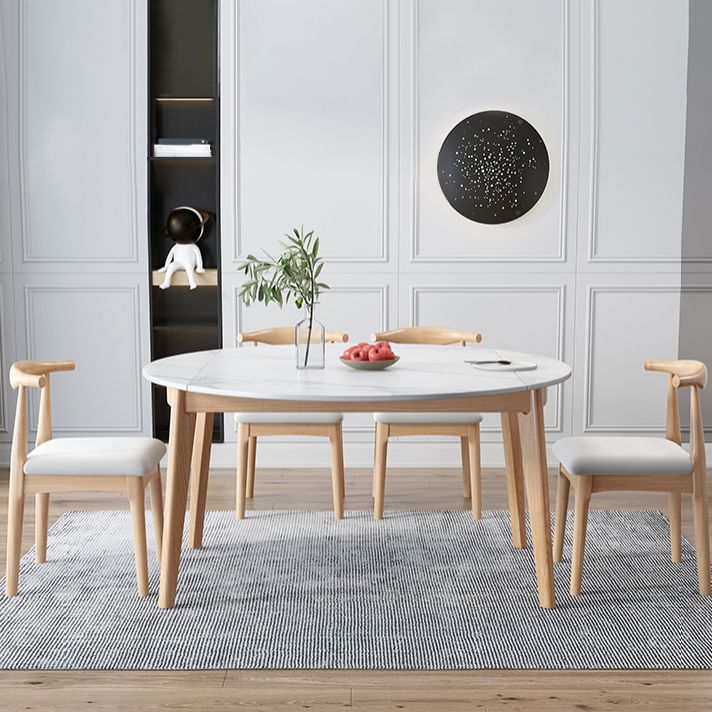 Modern White Round Shape Table Sintered Stone Top Standard Dining Table for Kitchen Clearhalo ' dining_table' 'Dining Tables & Seating' 'Dining Tables' 'furn' 'furn_dining_table' 'Furniture' 'furniture_dining_table' 'Kitchen & Dining Furniture' 'kitchen&dining_furn' 'kitchen' 'kitchen_dining_table' 1200x1200_16adfb64-89d9-438c-9cad-1f66403e52b5