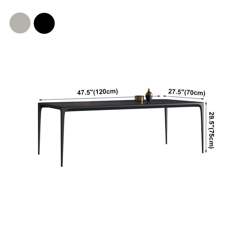 Rectangle Sintered Stone Dining Table Industrial Style 4 Legs Base Table for Home Clearhalo ' dining_table' 'Dining Tables & Seating' 'Dining Tables' 'Furniture' 'furniture_dining_table' 'Kitchen & Dining Furniture' 'kitchen&dining_furn' 'kitchen' 'kitchen_dining_table' 1200x1200_16af7b2e-78a8-4479-a735-b1a3f07c78d8
