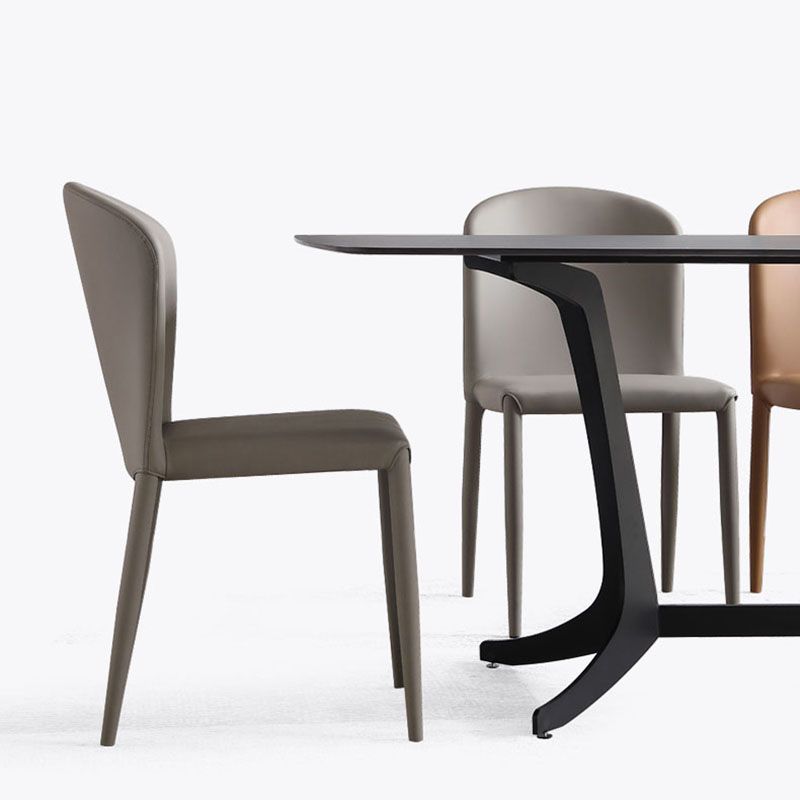 Modern PU Leather Dining Chairs Armless Metal Dining Chairs for Home Use Clearhalo ' kitchen&dining_furn' 'Dining Chairs' 'Dining Tables & Seating' 'dining_chair' 'furn' 'furn_dining_chair' 'Furniture' 'furniture_dining_chair' 'Kitchen & Dining Furniture' 'kitchen' 1200x1200_16afe731-45a8-487f-875e-97b6cd4f542c