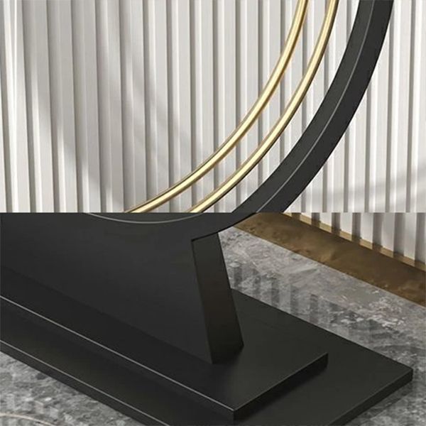 12 Inch Wide Accent Table Half Moon Stone Console Table for Hall Clearhalo 'Console Tables' 'console_tables' 'Entry & Mudroom Furniture' 'furn' 'furn_console_tables' 'Furniture' 1200x1200_16affa4a-ad28-4990-9b8b-51c97ec0d22f