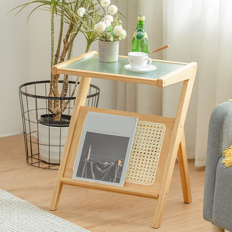 19.7" W Cross Legs End Table Rectangular Glass Side Table for Living Room Clearhalo 'Coffee & Accent Tables' 'End & Side Tables' 'end_side_tables' 'furn' 'furn_end_side_tables' 'Furniture' 'Living Room Furniture' 1200x1200_16b034ac-94a2-415e-9fbf-6918f8ad5820