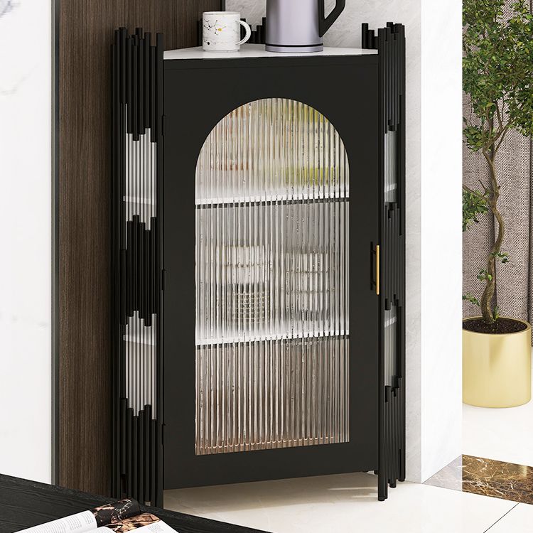 Glam Stone and Metal Sideboard Table 1 Cabinet Glass Door Buffet Stand Clearhalo 'buffet_sideboard' 'Buffets & Sideboards' 'Furniture' 'furniture_buffet_sideboard' 'Kitchen & Dining Furniture' 1200x1200_16b0afaf-cf1b-4ece-aa3f-4e280ea41aaf