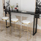 Faux marmeren tafel moderne bistro-bartafel met sledeonderstel