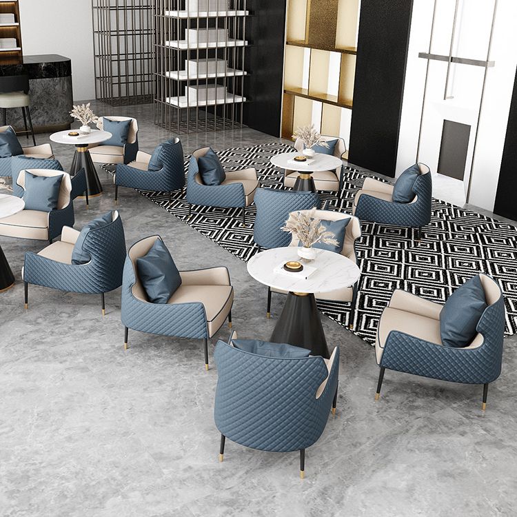 Contemporary Kitchen Dining Room Set with Round Sintered Stone Top Formal Dining Table Furniture Clearhalo 'Dining Room Sets' 'Dining Tables & Seating' 'dining_room_set' 'furn' 'furn_dining_room_set' 'Furniture' 'furniture_dining_room_set' 'Kitchen & Dining Furniture' 'kitchen&dining_furn' 'kitchen' 1200x1200_16b3dbce-6413-4f48-bdcf-a12898436c3b