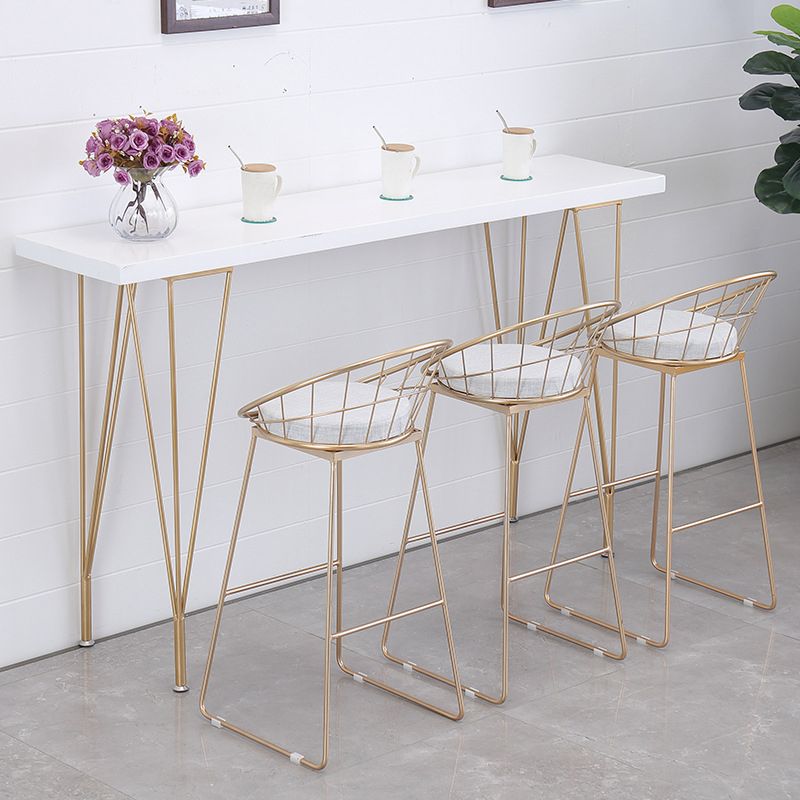 Scandinavian Style Counter Stool Upholstered Indoor Bar Stool with Footrest