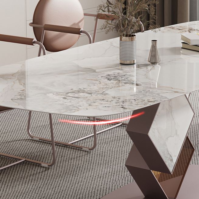 Glam Style Rectangle Sintered Stone Dining Set 1/4/5/7 Pieces Dining Set for Dining Areas Clearhalo 'Dining Room Sets' 'Dining Tables & Seating' 'dining_room_set' 'furn' 'furn_dining_room_set' 'Furniture' 'Kitchen & Dining Furniture' 1200x1200_16b6da2c-5256-413a-9dac-a71469a449e7