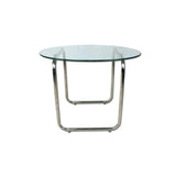Contemporary Round Glass Top Cocktail Table with Sled Steel Base Clearhalo 'Coffee & Accent Tables' 'Coffee Tables' 'coffee_tables' 'furn' 'furn_coffee_tables' 'Furniture' 'Living Room Furniture' 1200x1200_16b6e1aa-30c4-41ab-915c-f6fe4dfe4b75