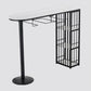 Glam Gold Iron Bistro Table White Stone Top Indoor Bar Dining Table with Shelf Clearhalo 'Bar Furniture' 'Bar Tables' 'bar_tables' 'furn' 'furn_bar_tables' 'Furniture' 'furniture_bar_tables' 'Kitchen & Dining Furniture' 1200x1200_16b709ec-9a9b-45ba-9e17-500a54362f6b