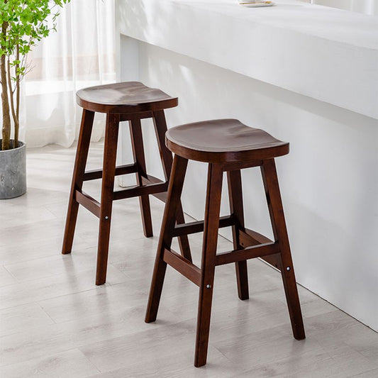 Solid Wood Modern Bar Stool Saddle Seat Backless Indoor Stool with Wood Legs Clearhalo 'Bar Furniture' 'Bar Stools' 'bar_stools' 'furn' 'furn_bar_stools' 'furniture_bar_stools' 'Kitchen & Dining Furniture' 'kitchen&dining_furn' 'kitchen' 'kitchen_furn' Furniture' 1200x1200_16b7aa4d-82bc-4b61-bfdc-014dc4985126