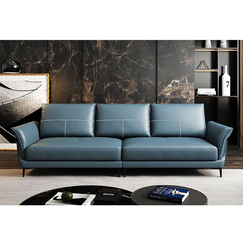 Azure Cushion Back Modern Living Room L-Shape Stationary Sofa & Chaise Clearhalo 'furn' 'furn_sectionals' 'Furniture' 'furniture_sectionals' 'kitchen' 'kitchen_sectionals' 'Living Room Furniture' 'Sectionals' 1200x1200_16b818fa-a911-4384-885b-f2f398954e11