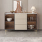 Glam Stone Sideboard Cabinet Sideboard 3 Drawers Server with Storage Clearhalo 'buffet_sideboard' 'Buffets & Sideboards' 'furn' 'furn_buffet_sideboard' 'Furniture' 'Kitchen & Dining Furniture' 1200x1200_16b85b9b-5710-45a0-82d1-a7946530efb8