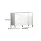 Contemporary White Wooden Chest with Drawers and Metal Legs Accent Chest