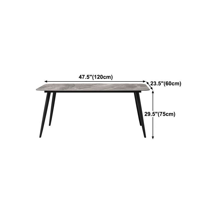 Industrial Grey Table for Restaurant Rectangle Dining Table with Metal 4 Legs Clearhalo 'Dining Tables & Seating' 'Dining Tables' 'dining_table' 'furn' 'furn_dining_table' 'Furniture' 'furniture_dining_table' 'Kitchen & Dining Furniture' 'kitchen' 'kitchen_dining_table' 1200x1200_16ba7c99-1a9b-4e1a-aae9-89ade96d24c7