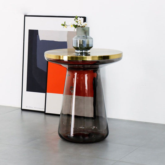 20.47" Tall Mid-century Style Side End Table Glass Pedestal Round Sofa Side Accent Table Clearhalo 'Coffee & Accent Tables' 'End & Side Tables' 'end_side_tables' 'furn' 'furn_end_side_tables' 'Furniture' 'Living Room Furniture' 1200x1200_16bad831-5634-4238-aaa6-3166ecc4fdb9