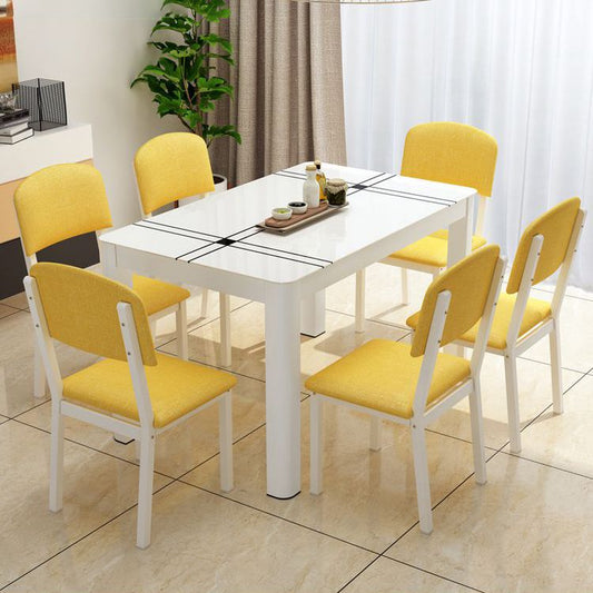 Tavolo da pranzo rettangolare moderno Tavolo in vetro per soggiorno