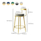 Modern Style Linen Counter Stool Round Low Back Bar Stool with Footrest Clearhalo 'Bar Furniture' 'Bar Stools' 'bar_stools' 'furn' 'furn_bar_stools' 'Furniture' 'Kitchen & Dining Furniture' 1200x1200_16bca7c2-88f4-4c88-ae37-5201450dced7