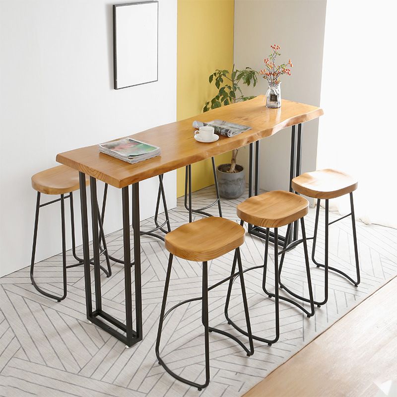 Contemporary Rectangle Bar Counter Table Wooden Dining Table for Kitchen Clearhalo 'Bar Furniture' 'Bar Tables' 'bar_tables' 'furn' 'furn_bar_tables' 'Furniture' 'furniture_bar_tables' 'Kitchen & Dining Furniture' 1200x1200_16bcede9-a59c-4073-a497-cfc59c73dd2c