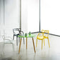 Nordic Style Arm Side Chairs Open Back Chairs with Plastic Legs for Kitchen