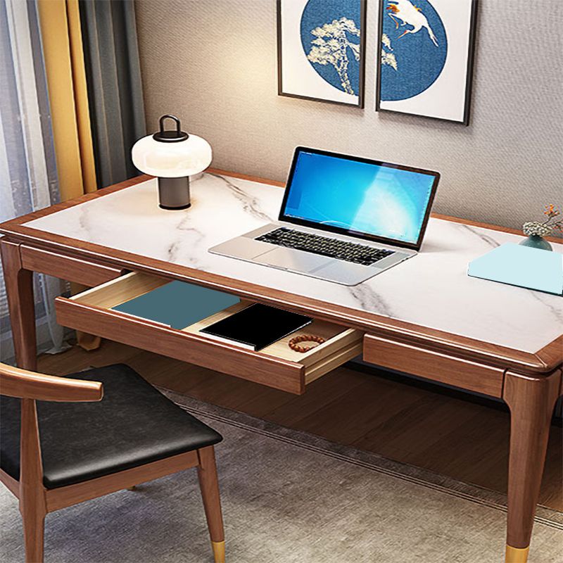 家のための長方形の形のオフィスラップトップテーブルストーンライティングデスク