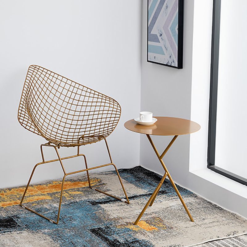 Mid-Century Round Side End Table Metal Cross Legs End Table, 22.8" Tall Clearhalo 'Coffee & Accent Tables' 'End & Side Tables' 'end_side_tables' 'furn' 'furn_end_side_tables' 'Furniture' 'Living Room Furniture' 1200x1200_16c2a1d6-fe33-49fe-bc88-c518b26bfe5c