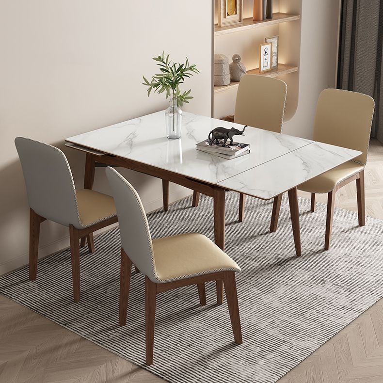 Midcentury Stone Dining Table Rectangle 4 Legs Furniture,43.3"L x 31.5"W x 30.7"H Clearhalo ' dining_table' 'Dining Tables & Seating' 'Dining Tables' 'furn' 'furn_dining_table' 'Furniture' 'furniture_dining_table' 'Kitchen & Dining Furniture' 'kitchen&dining_furn' 'kitchen' 'kitchen_dining_table' 1200x1200_16c340f5-d7ab-4f4c-bd86-795709c38bcc