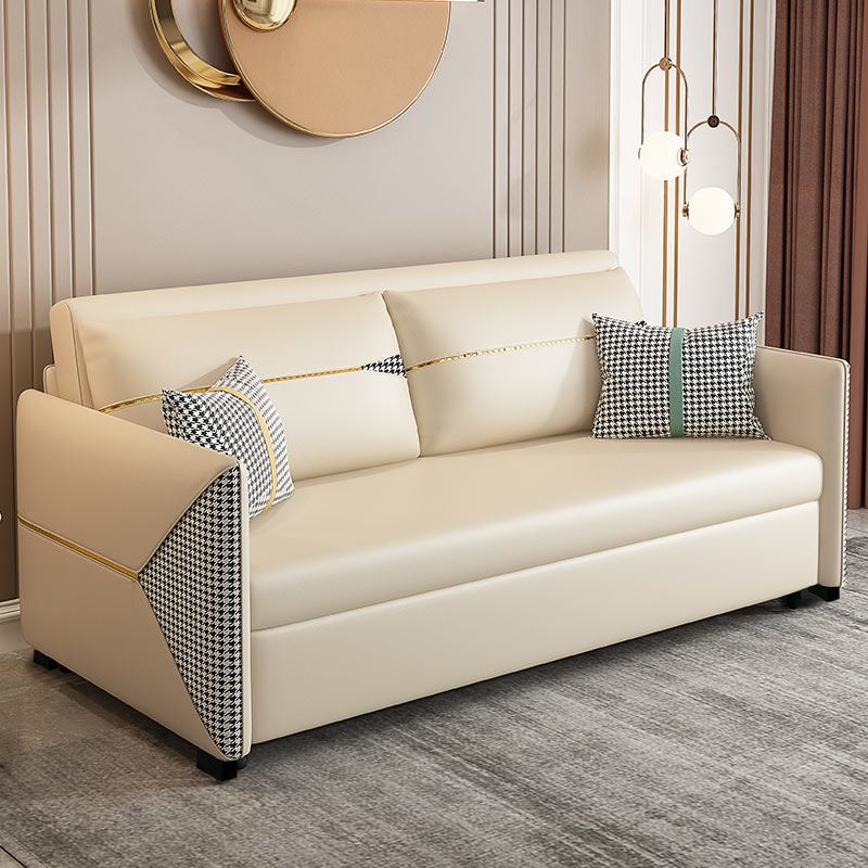 39.37" Wide Faux leather Sleeper Sofa White Pillow Included Sofa Bed Clearhalo 'furn' 'furn_futons' 'Furniture' 'Futons & Daybeds' 'Futons' 'Living Room Furniture' 1200x1200_16c38a82-7b41-4552-a019-598ad30d5f16