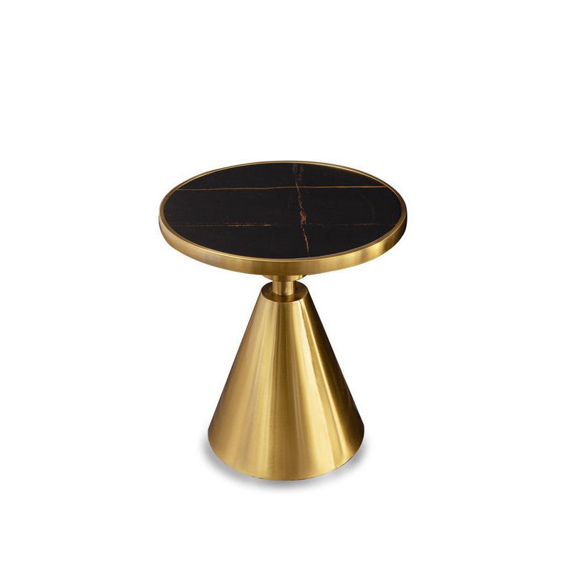 Contemporary Round Table Top End Table with Metal Pedestal Leg Clearhalo 'Coffee & Accent Tables' 'End & Side Tables' 'end_side_table' 'end_side_tables' 'furn' 'furn_end_side_tables' 'Furniture' 'furniture_end_side_table' 'Living Room Furniture' 1200x1200_16c3a5ba-af2e-476d-bcd6-bbbbb3b2385f