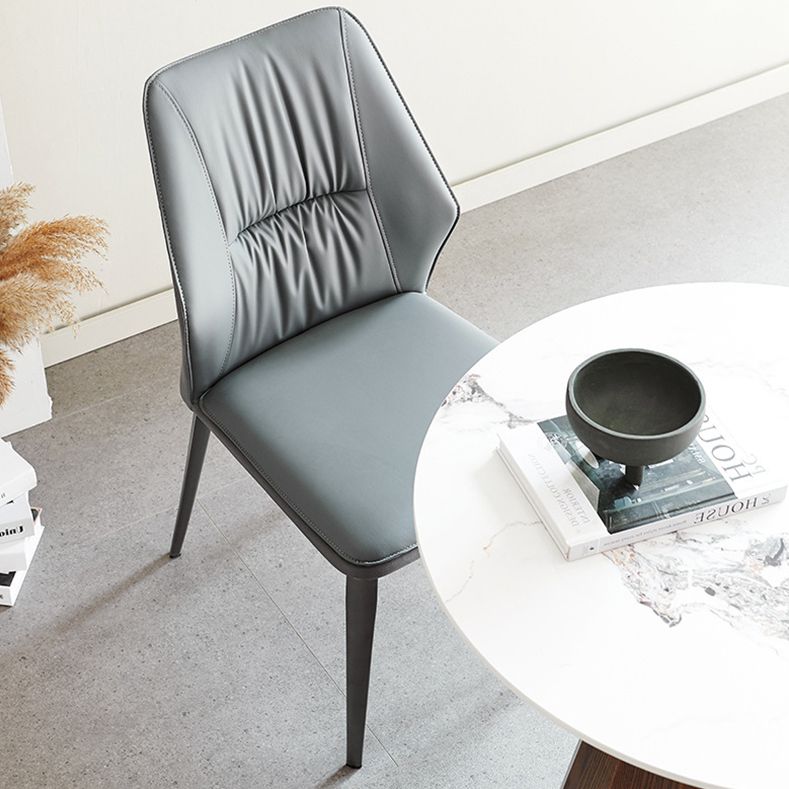 Contemporary Style Chair Armless Chairs for Kitchen with Metal Legs