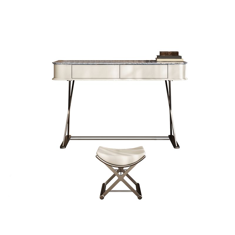 Luxuriöser Metall-Make-up Eitelkeit 2 Aufbewahrungsschubladen Eitelkeitstisch Set