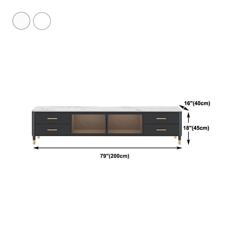 17.75 "W TV Stand Stand Glam -stijl ingesloten opslag tv -console met 4 laden