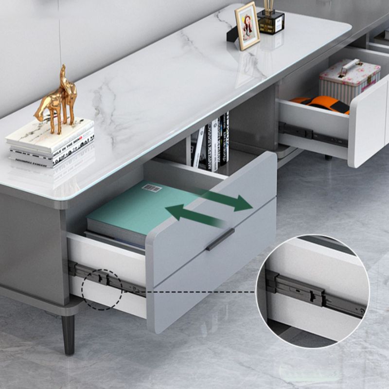 Glass TV Stand Console Contemporary Media Console with Drawers Clearhalo 'furn' 'furn_tv_stands_entertainment_centers' 'Furniture' 'Living Room Furniture' 'TV Stands & Entertainment Centers' 'TV Stands & Media Storage Furniture' 'tv_stands_entertainment_centers' 1200x1200_16c50b6f-202a-4f02-ad49-d48128806068