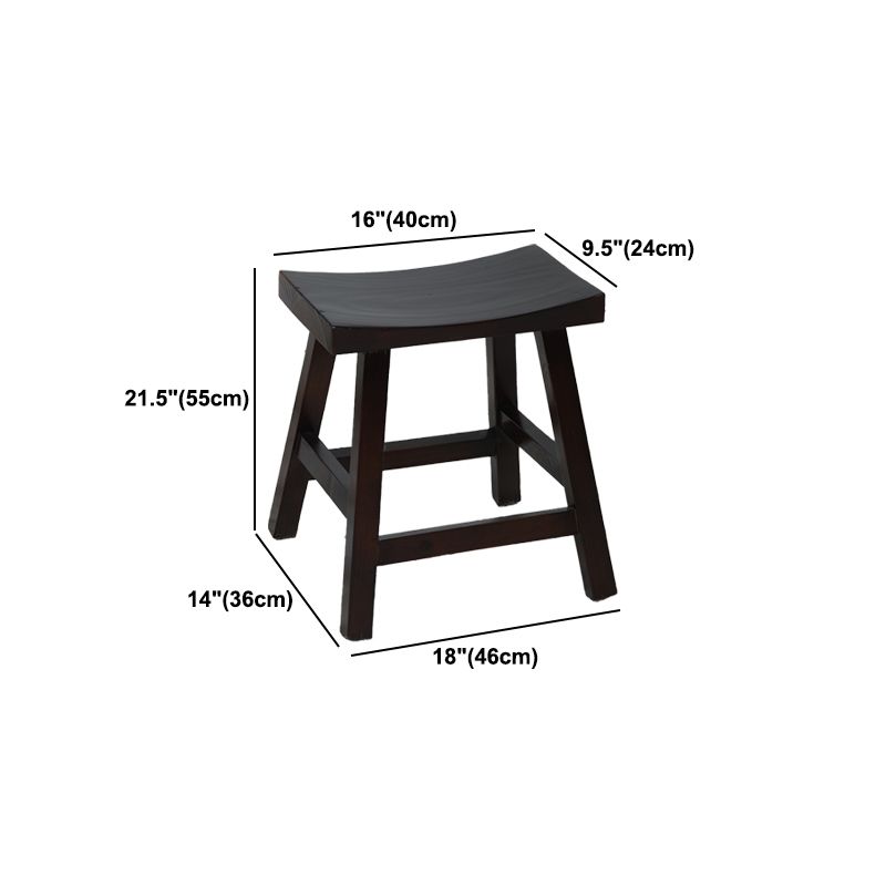Contoured Seat Footrest Counter-height Stool Modern Solid Wood Counter and Bar Stool