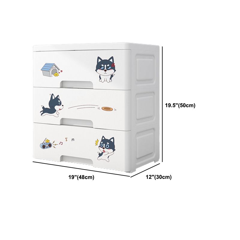 Eigentijdse garderobe witte kleur plastic garderobe kast met laden