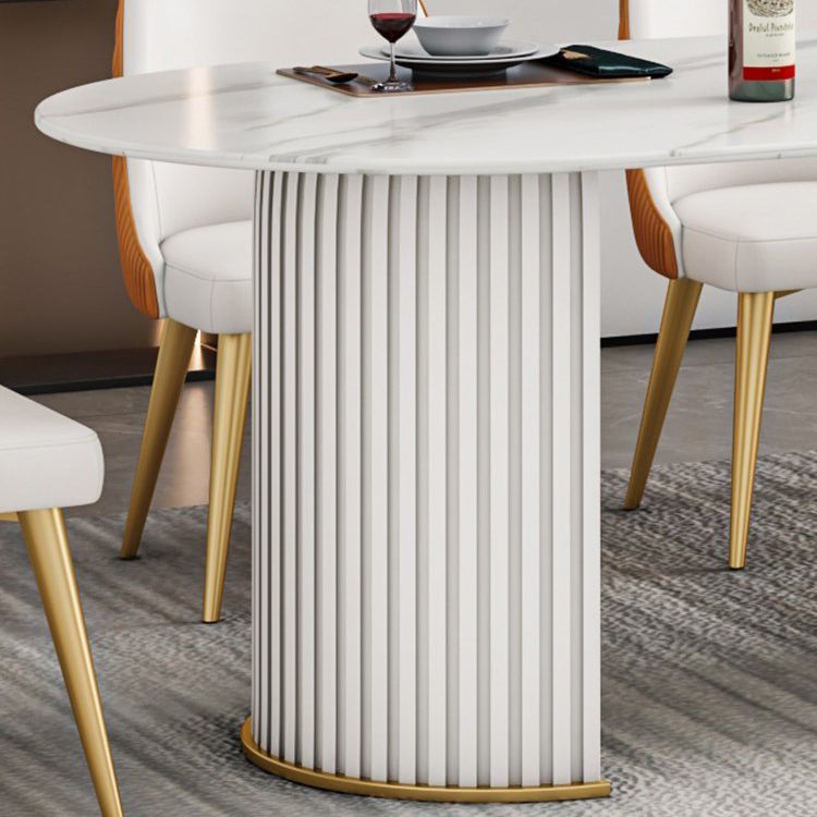 Oval Sintered Stone White Tone Dining Table Modern Double Pedestal Table for Dining Room Clearhalo ' dining_table' 'Dining Tables & Seating' 'Dining Tables' 'furn' 'furn_dining_table' 'Furniture' 'furniture_dining_table' 'Kitchen & Dining Furniture' 'kitchen&dining_furn' 'kitchen' 'kitchen_dining_table' 1200x1200_16c7bd85-3066-4581-9174-fc56cab8c77d