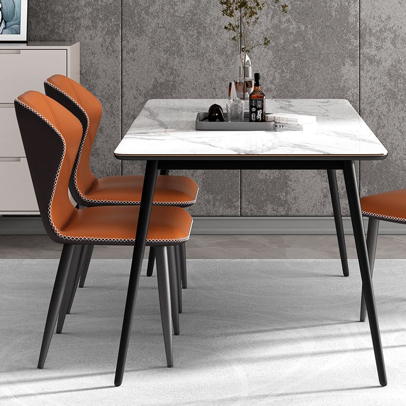 Wingback Upholstered Armless Dining Chairs Side Chairs with Metal Legs Clearhalo ' kitchen&dining_furn' 'Dining Chairs' 'Dining Tables & Seating' 'dining_chair' 'furn' 'furn_dining_chair' 'Furniture' 'furniture_dining_chair' 'Kitchen & Dining Furniture' 'kitchen' 1200x1200_16c80a4e-4ab5-4719-ab03-61db3240e782