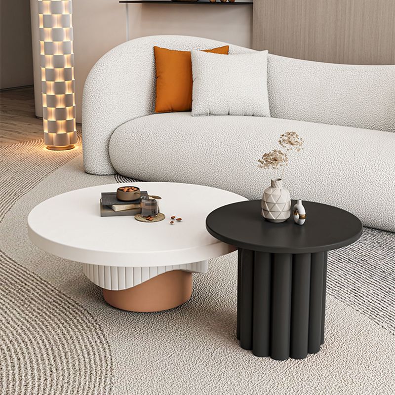 Modern Coffee Table Wooden Round Nesting Coffee Table Set with Pedestal Legs Clearhalo 'Coffee & Accent Tables' 'Coffee Tables' 'coffee_tables' 'furn' 'furn_coffee_tables' 'Furniture' 'Living Room Furniture' 1200x1200_16c8528a-962e-4aa3-a699-860ecedf2338