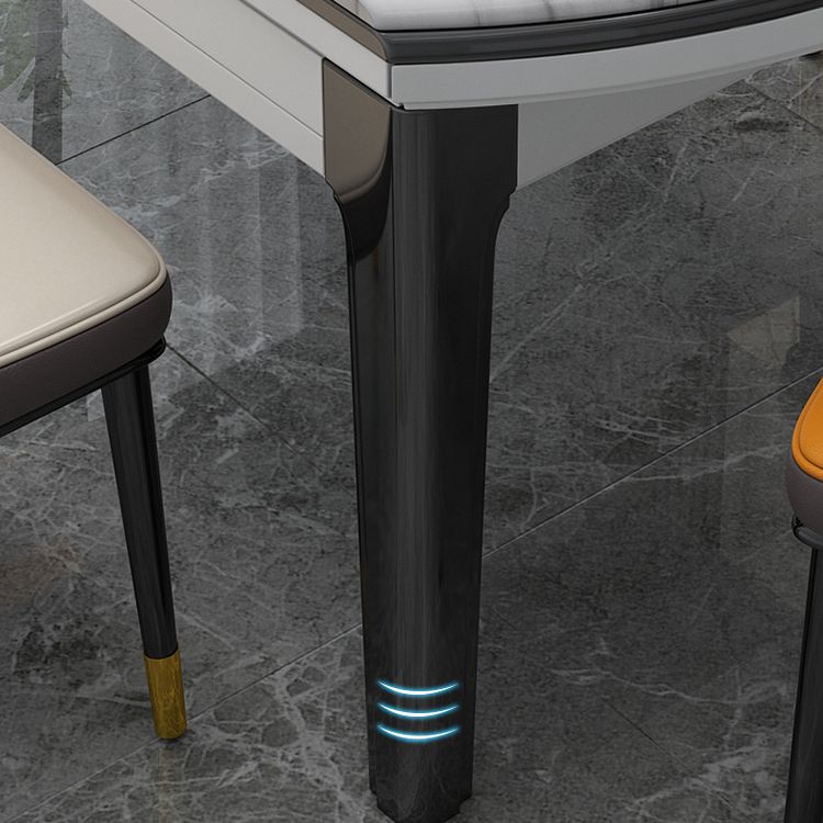 Simplicity Style Dining Site Table Faux Marble Furniture with Drop-Leaf Clearhalo 'Dining Tables & Seating' 'Dining Tables' 'dining_table' 'furn' 'furn_dining_table' 'Furniture' 'Kitchen & Dining Furniture' 1200x1200_16c94d90-6612-46b3-9d64-e7ad87dbeea7