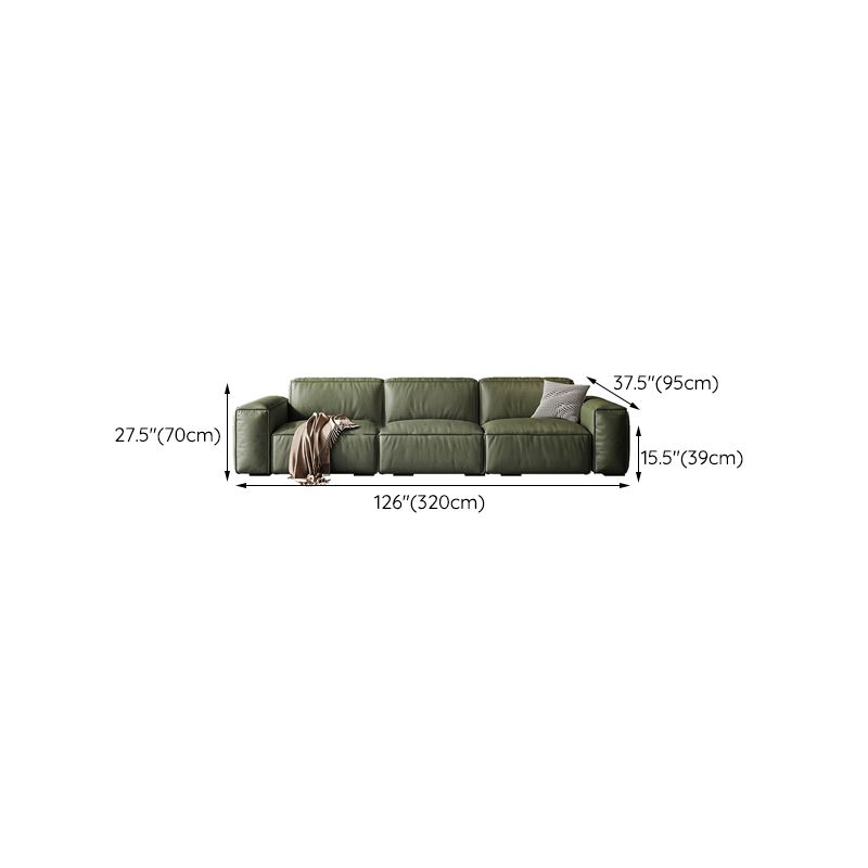 Contemporary Forest Green Cushions Square Arm Living Room Settee