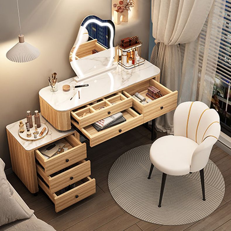 Set tavolo da toeletta da toeletta per vanity per trucco a specchio illuminato contemporaneo